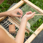 tejido organico en telar con accesorios